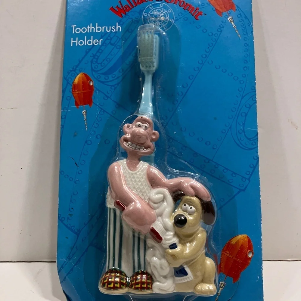 Vintage Wallace and Gromit Toothbrush Holder